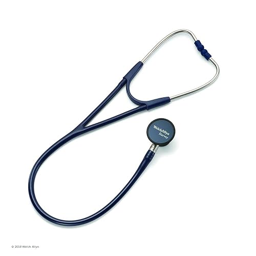 Welch Allyn 5079-125 Harvey Elite Adult Cardiology Stethoscope, Black, Double-Head Chestpiece, Dual Lumen Tubing, 28' - Poueer