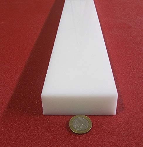 White HDPE (High Density Polyethylene) Rectangular Bar 1.00' (1') x 3.00' (3') x 48' 1 pc - Poueer