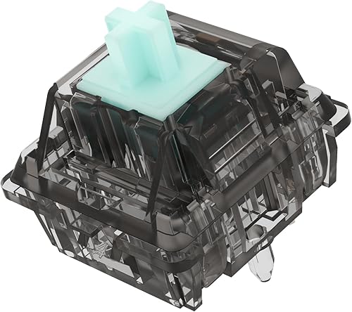 DUROCK Linear Switches, Creamy Green Stem L2 Linear 62g Switch, 5 Pins Smooth Lubed Mechanical Keyboard Switches (DUROCK L2 Smokey 62g, 90pcs) - Poueer