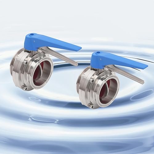 2 Pack 3 Inch Butterfly Valves,Butterfly Valve With Blue Trigger Handle,Stainless Steel 304 Tri Clamp Clover - Poueer