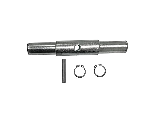 Pallet Jack/Truck Full Set with Axles, Steering Wheels 7'x 2' Pair with Front Load Roller 3' x 3.75' Pair with Bearings ID 20mm Poly Tread Red with Entry Exit Roller and Protective Caps - Poueer