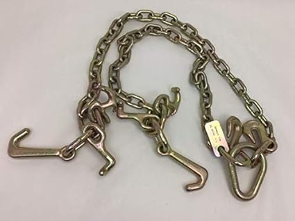 5/16' x 36' V-Chain Bridle with RT and Mini-J Cluster and Grab Hooks 4700 lbs WLL (1) - Poueer