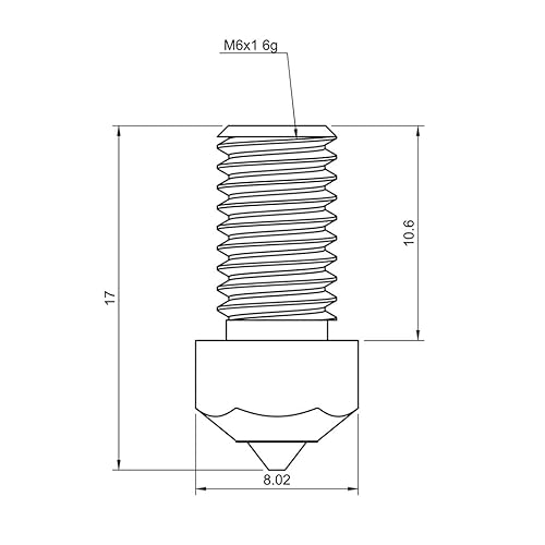 Diamond PCD Tip Nozzle 0.6mm for AnkerMake M5 / M5C 3D Printer, Hardened High Precision (AKM, 0.6mm) - Poueer