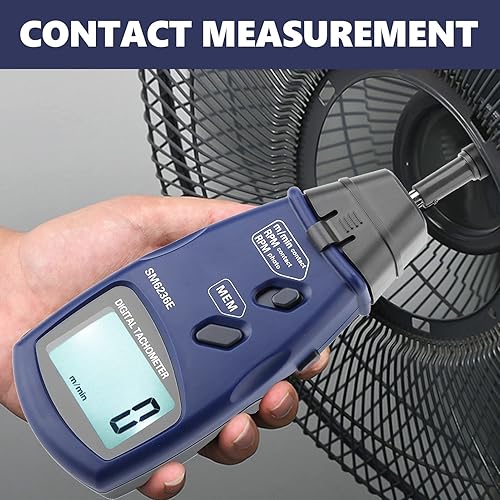Digital Tachometer DT6236E /Non- Photo Tachometer 5 Digits 18 mm RPM Tach LCD Rotation Meter Gauge Tester - Poueer