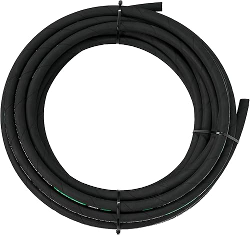 Haichy 1/4 in x 50 ft Hydraulic Hose, 5800 PSI, Black, Rubber, Hydraulic Hose, 1 each - Poueer