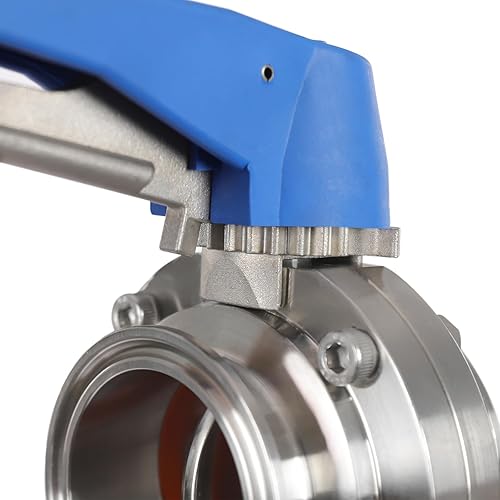 3 Inch Tri Clamp Sanitary Butterfly Valve with Trigger Handle Stainless Steel 304 Tri Clamp Clover (2 Pack 3 Inch Trigger Butterfly Valve) - Poueer