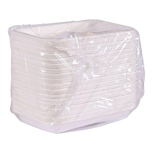 ECO PRODUCTS Compostable 24oz To Go Containers, Case of 400, 8.5'x5.5'x1.5' Vanguard Rectangle Box, Disposable Renewable White Molded Fiber, No PFAS, Tree-Free, Lid Available, ASTM, BPI-Certified - Poueer