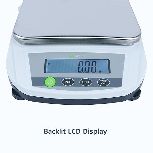 U.S. Solid Digital Lab Scale 2000g/4.4lb x 0.01g - Precision Analytical Balance Kitchen Jewelry Scientific Weighing - AC/DC Power - Poueer