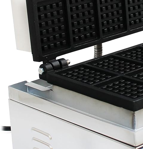 10 Molds Waffle Maker,110V Mini Waffle Maker,Nonstick Waffle Iron with Adjustable Time & Temperature Control for Bakeries, Restaurants (10 Molds Waffle) - Poueer