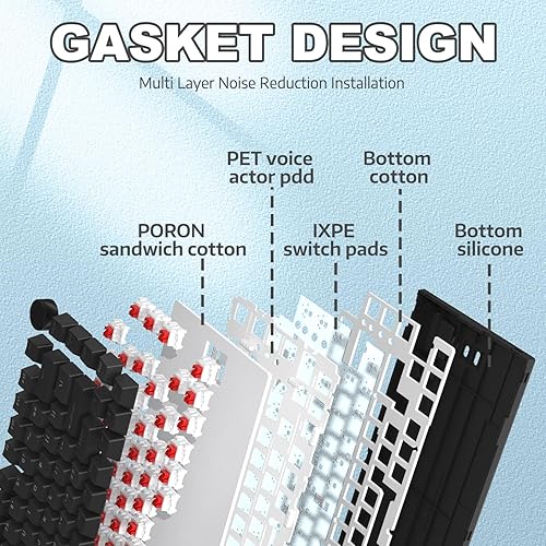 ATTACK SHARK X820ULTRA Wireless Gaming Mechanical Keyboard with TFT Smart Display&Knob,Side Printed PBT,Gasket Mounted 75% TKL Keyboard,BT5.0/2.4GHz/USB-C,RGB Backlit（White Contour,Shark Switch - Poueer