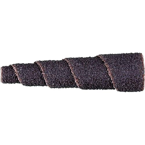 PFERD 41837 Tapered Cartridge Roll, Aluminum Oxide A, 1/2' Diameter x 2' Length, 1/8' Arbor Hole, 60 Grit, 18000 Max RPM (Pack of 50) - Poueer
