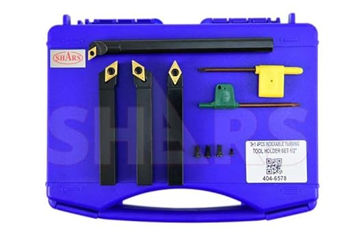 Shars 1/2' x 4' SDJC Turning Tool & 1/2' x 6' SDUCR Indexable Boring Bar 4 pcs Set 404-6578 S] - Poueer