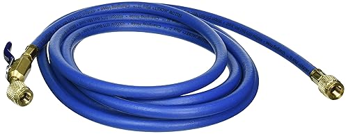 Yellow Jacket 29312 Plus II 1/4' Hose with Compact Ball Valve, 12', Blue - Poueer