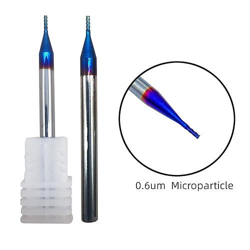 2PCS 1/2'' Carbide Square End Mill Bits Set, Milling Bits Cutter 1/2 Carbide End Mills for Alloy Steels/Hardened Steels, HRC 45 Deg Single End 4 Flute AlTiN Coating (2PCS 1/2in) - Poueer