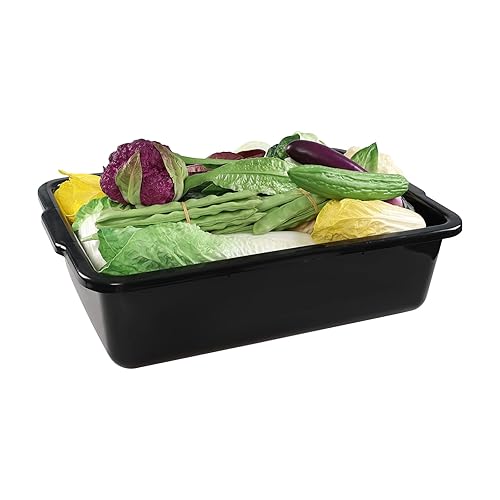 32 L Large Commercial Bus Box, 4-Pack Plastic Utility Bus Tub, Black - Poueer