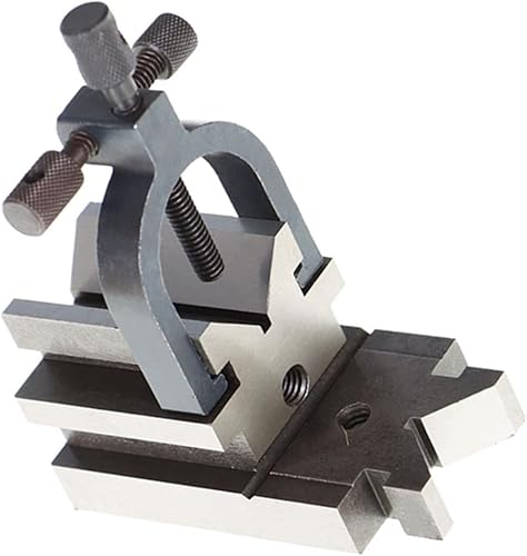 3-1/2 x 1-7/8 x 1-7/8 Accuracy V Block with Clamp Set, All Angle Hardened Steel Multi-use Gauge Gage Machinist Tool Fit for Drilling, Milling and Grinding Operations - Poueer