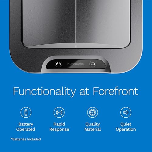 hOmeLabs - 13 Gallon Kitchen Trash Can - Retractable Automatic Sensor Butterfly Lid, Space-Saving Design, Easy to Clean, Battery-Operated with Batteries Included - Stainless Steel - Poueer