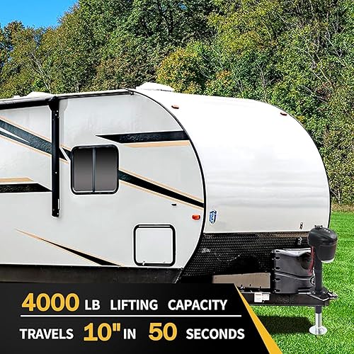 USA 12V Electric RV Trailer Tongue Jack Touchpad Controls 4,000LB Lift Capacity 18in Travel + 4.5in Ext - Poueer