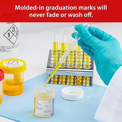 Globe Scientific 135038 LDPE Graduated Transfer Pipet, Large Bulb, Sterile, Individually Wrapped, Cellophane Wrap, 155mm Length, 7.0mL Capacity (Case of 400) - Poueer