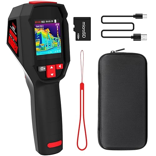 BSIDE Thermal Imaging Camera 240 x 240 Resolution Handheld Infrared Camera, 15 Thermal Palettes with 320 x 240 Full-Viewing TFT LCD for Home Inspection HVAC Electrical, 25Hz Refresh Rate, -4℉~1022℉ - Poueer