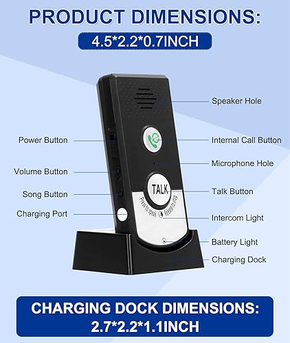 2 Way Voice Intercom - Super Long Range Wireless Intercom System for Home - Poueer