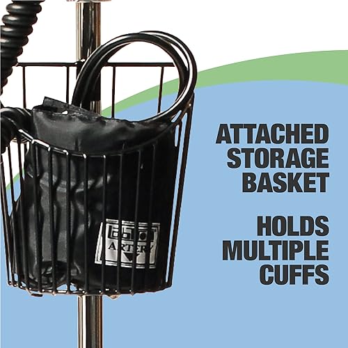 Graham-Field 223B Labtron Mobile Blood Pressure Monitor with Rolling Stand, Aneroid Sphygmomanometer, BP Cuff & Wheels - Poueer