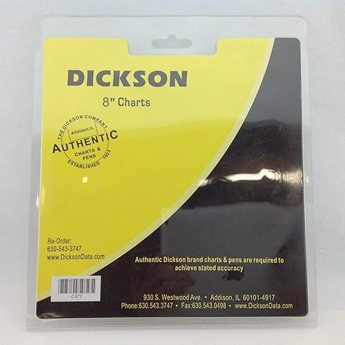 Dickson C477 Circular Chart Recorder, 7-Day, 40 to 110°F, 0-100% Rh, 8' (Pack of 60) - Poueer