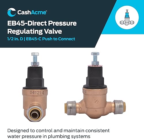 SharkBite 3/4 Inch EB45 Direct Pressure Regulating Valve, Push to Connect Brass Plumbing Fittings, PEX Pipe, Copper, CPVC, PE-RT, HDPE, 23808-0045 - Poueer