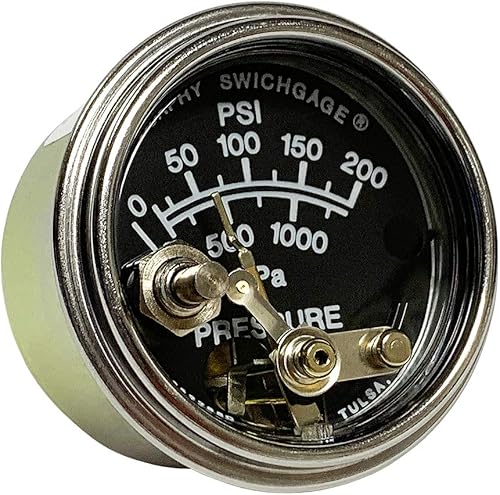 Murphy by Enovation Controls 20P7-200, 2' Pressure Swichgage w/Lockout, 0-200 psi (05703209) - Poueer