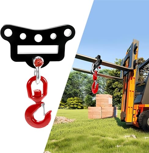 Forklift Lifting Hook, Fork Lifting Attachment, Load 6600 Lbs, Forklift Lifting Hoist, Forklift Mobile Crane with Swivel Hook and Sling Holes, Fit for Lifting Goods with Forklifts - Poueer