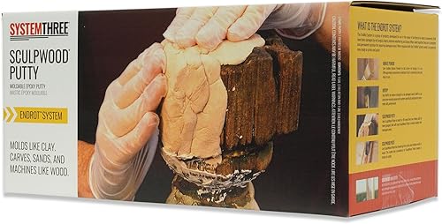 System Three SculpWood Putty Epoxy Filler Putty, 2 Gal, Brown - Poueer