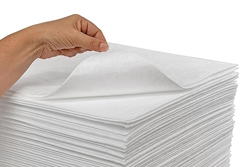 White Oil-Only Meltblown Pads, Medium Weight, 100 Count, 15'x17', Highly Absorbent, Hydrophobic - Poueer
