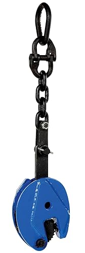 Vestil CPC-10 Steel Vertical Plate Clamp with Chain 4 In. x 1-31/32 In. x 16-7/8 In. 1000 Lb. Capacity Blue - Poueer