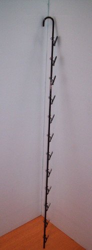 Single Strip 12 Clip Hanging Potato Chip,Candy Display Rack in Black - Box of 50 - Poueer