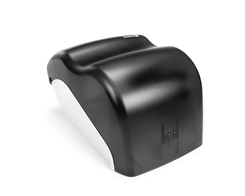 San Jamar Tear-N-Dry Classic Paper Towel Dispenser with Touchless Dispensing for Bathroom, Kitchens, Restaurants, And Cafeterias, Plastic, 10 Inches, Black Pearl - Poueer
