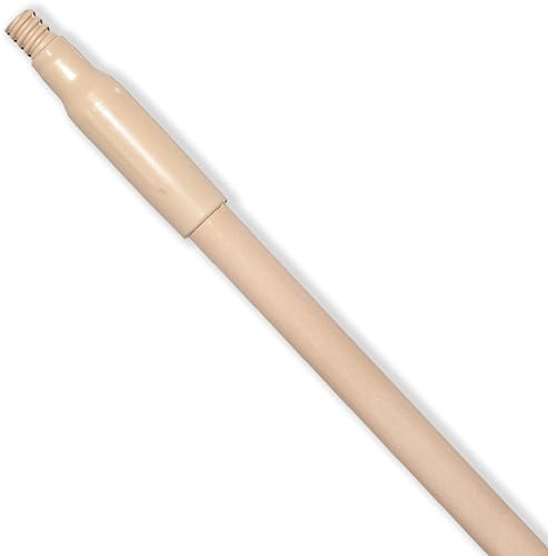 SPARTA 41225EC25 Fiberglass Broom Handle, Mop Handle, Replacement Handle With Acme Threaded Tip For Commercial Cleaning, 48 Inches, Tan, (Pack of 12) - Poueer