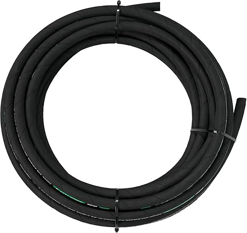 Haichy 1/4 in x 50 ft Hydraulic Hose, 5800 PSI, Black, Rubber, Hydraulic Hose, 1 each - Poueer