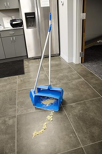 Remco - A Vikan Company 62509 Lobby Dustpan with Broom, Polypropylene/Polyester/Aluminum, 7' X 14' Bin, 37' Handle, Black - Poueer