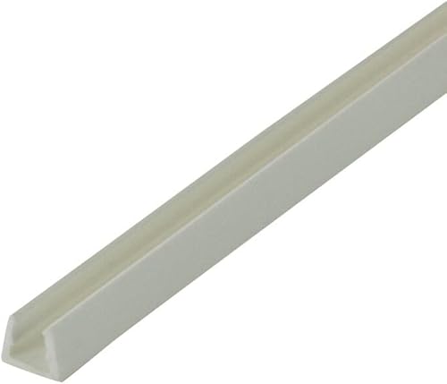 Outwater Plastics White 3/16'' Styrene Plastic U-Channel/C-Channel 46 Inch Lengths (Pack of 3) - Poueer