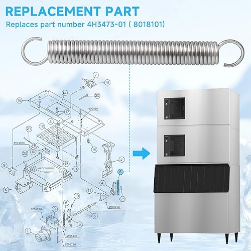 4H3473-01 Extension Spring Replacement, Compatible with Hoshizaki Ice Machine Models IM-500SAA IM240 Series Ice Machine Actuator Cam Parts - Poueer
