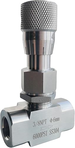 Needle valve 1/2' NPT, 10mm orifice, Micro flow control valve, Accurate dials, stainless steel, Regulating Valve, Instrument Gauge - Poueer