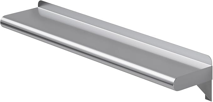 6' x 30' Stainless Steel Wall Shelf | Metal Shelving | Garage, Laundry, Storage, Utility Room | Restaurant, Commercial Kitchen | NSF Certified | - Poueer