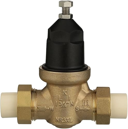 Zurn Wilkins 3/4' NR3XL Pressure Reducing Valve with double union FNPT connection and CPVC tailpiece connection - Poueer