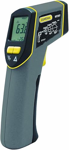 General Tools Non-Contact Digital Laser Temperature Gun, Thermal Detector, -4 to 608 degrees F (-20 to 320 degrees C) - For Cooking/BBQ/Food/Fridge/Pizza Oven/Engine - Poueer