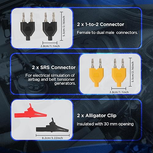 104PCS Automotive Circuit Test Leads Kit Electrical Breakout Leads Automotive Kit Multimeter Test Leads Kit with Alligator Clips,Banana Plug Test Lead,Oscilloscope Probe - Poueer