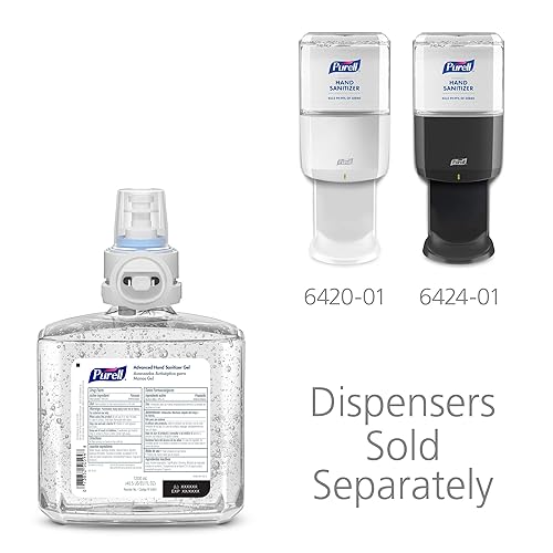 PURELL Advanced Hand Sanitizer Gel, Clean Scent, 1200 mL Refill for PURELL ES6 Automatic Hand Sanitizer Dispenser (Pack of 2) - 6463-02 - Poueer