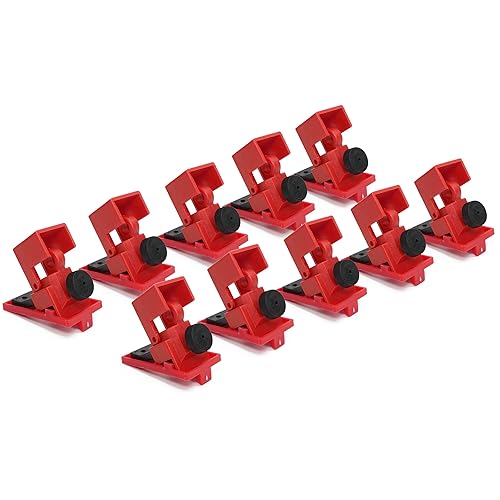 TRADESAFE Circuit Breaker Lockout Device, 10 Pack, 120/277 Volt, Clamp-on Single Pole Breaker Lock Out Device, OSHA Compliant, Premium Grade, Medium - Poueer