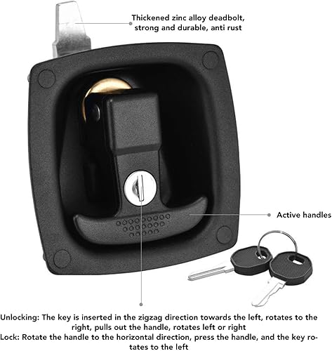 CHICIRIS T Handle , Zinc Alloy - Folding Compression Toolbox Lock, for RV, Boat - Poueer