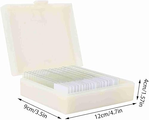 20pcs Microscope Slides Biology And Pathology Prepared Microbiological Bacterial Specimens Microscope Slide Set with Plastic Box - Poueer