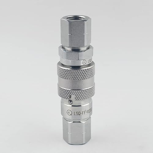 1/2'' NPT Flat Face Hydraulic Quick Connect Coupling Set Skid Steer Loader Quick Disconnect Coupler with Dust Caps ISO12.5 - Poueer